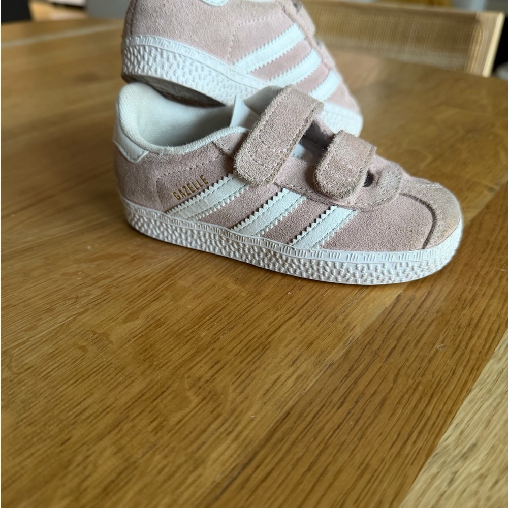Adidas Kids Gazelle Sneakers in Light Pink and White